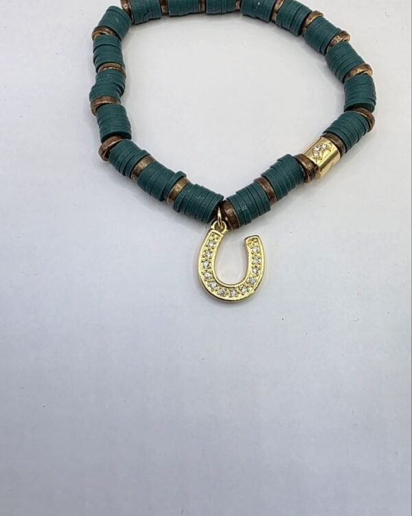Teal Horseshoe Bracelet