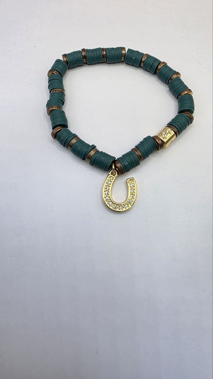 Teal Horseshoe Bracelet
