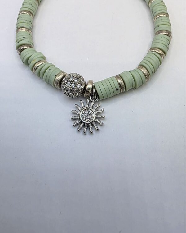 Green Sunburst Stretch Bracelet