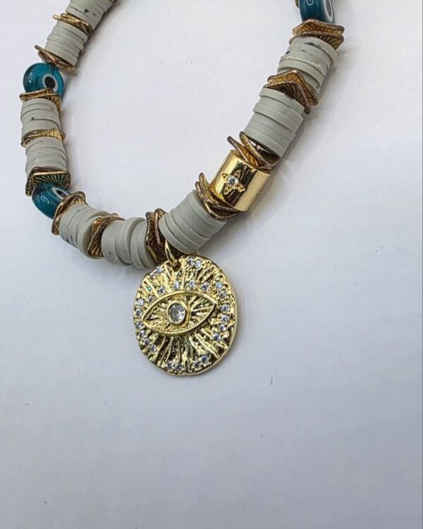Gray Evil Eye Bangle