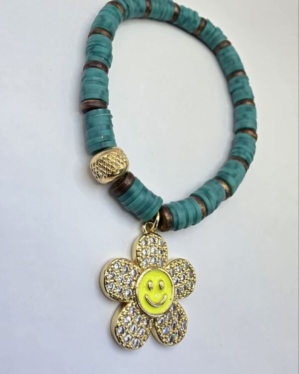 Turquoise Flower Smiley Bracelet