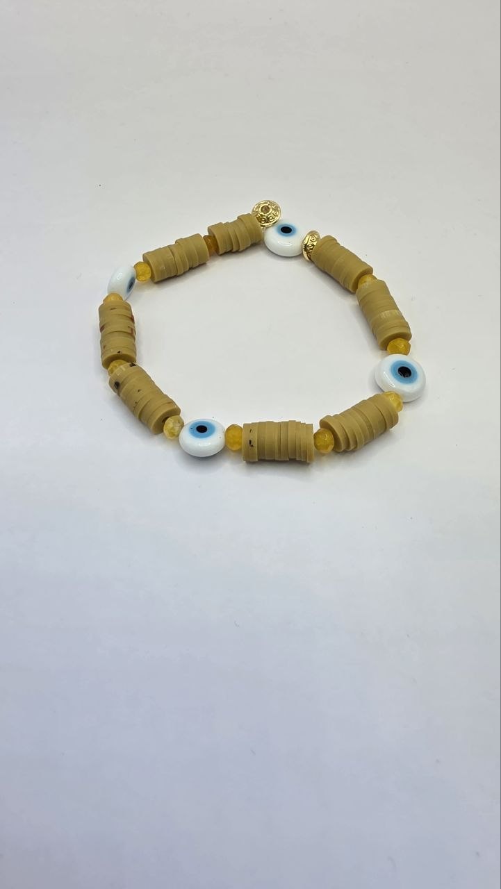 Tan Evil Eye Bracelet