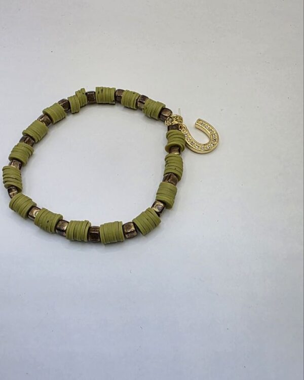 Olive Rubber Horseshoe Bracelet