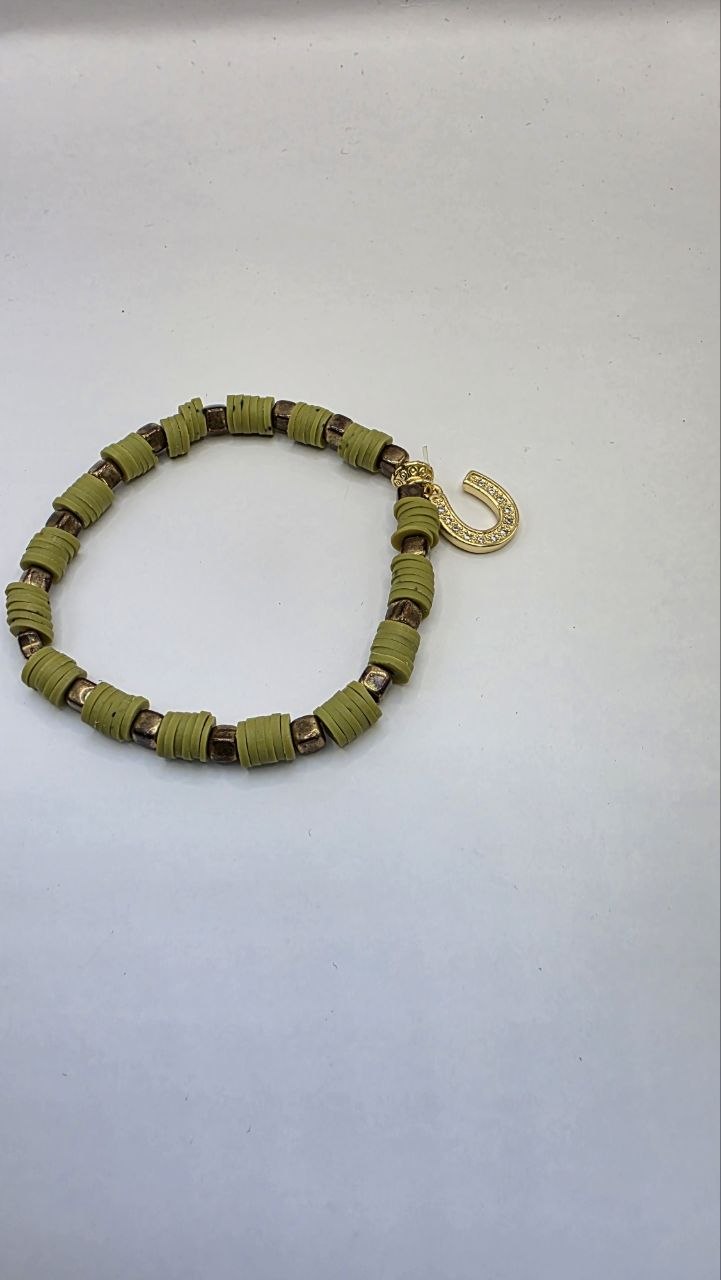 Olive Rubber Horseshoe Bracelet