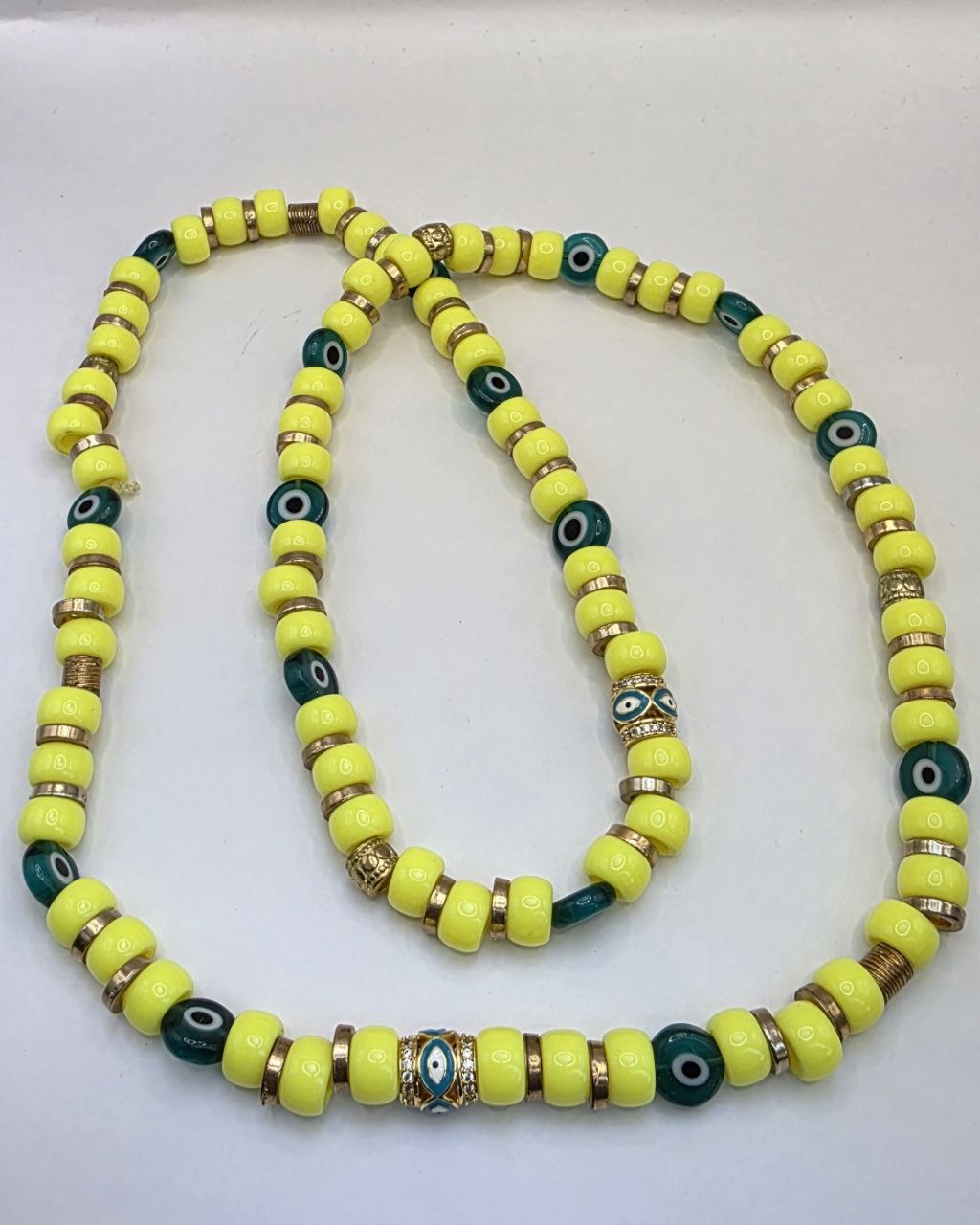 Yellow Evil Eye Necklace