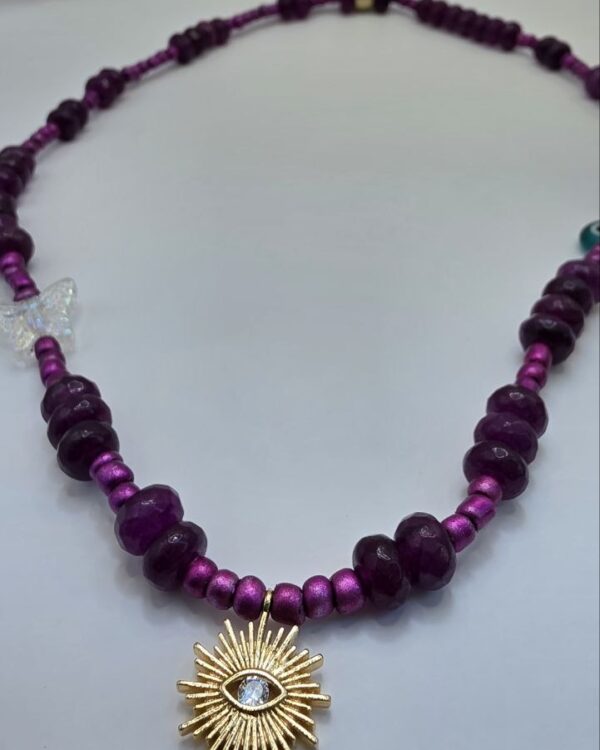 Purple Sunburst Necklace