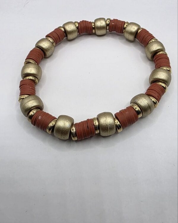 Gold Ribbed Stretch Bracelet