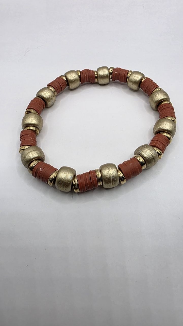 Gold Ribbed Stretch Bracelet