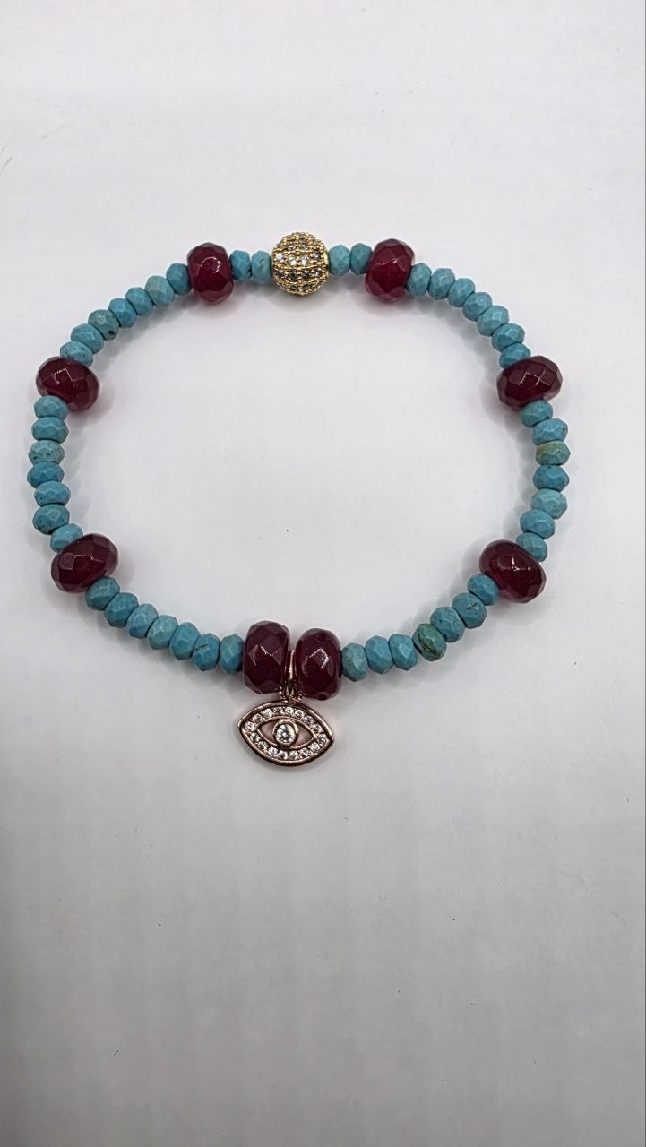 Turquoise Red Eye Bracelet