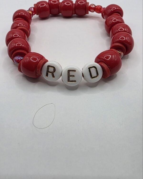 Red Word Bead Bracelet