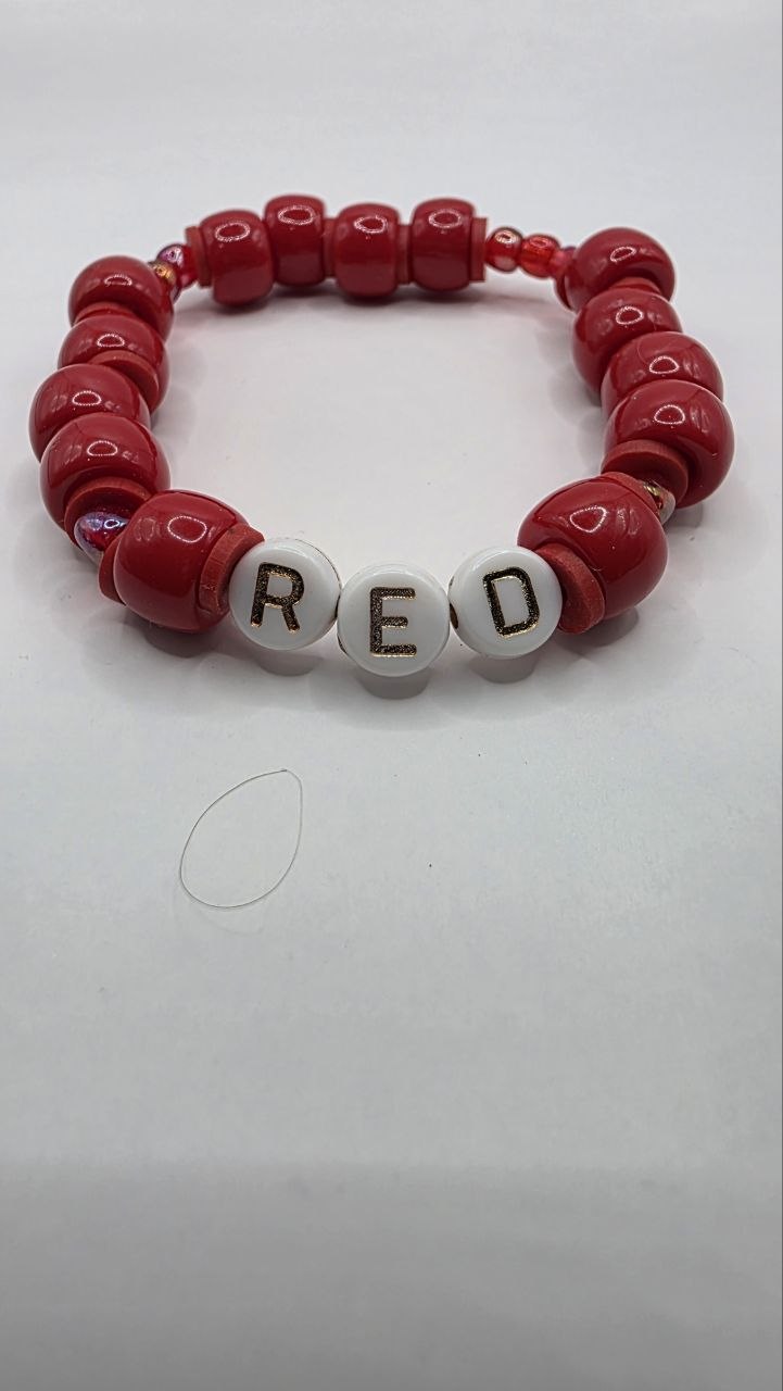 Red Word Bead Bracelet