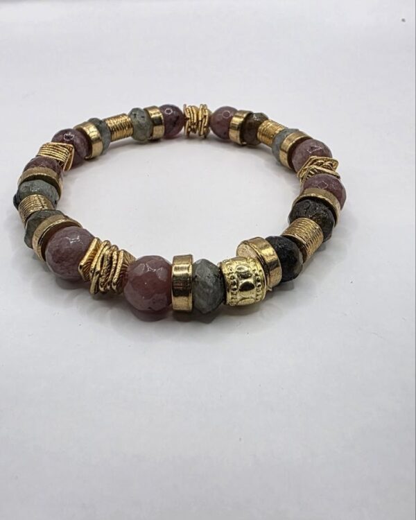 Pink Gray Gold Bracelet