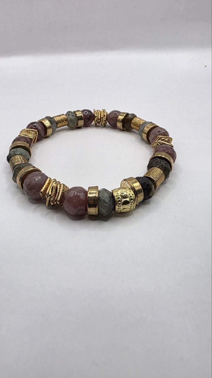 Pink Gray Gold Bracelet