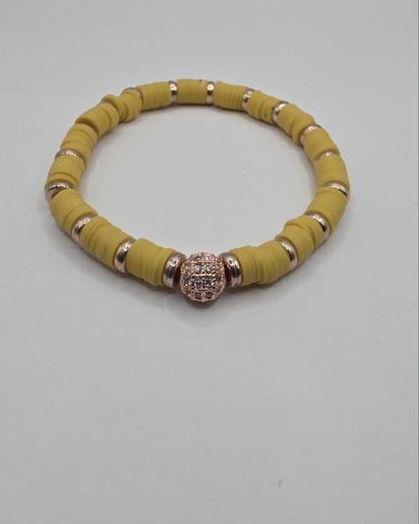 Yellow Ribbed Stretch Bracelet