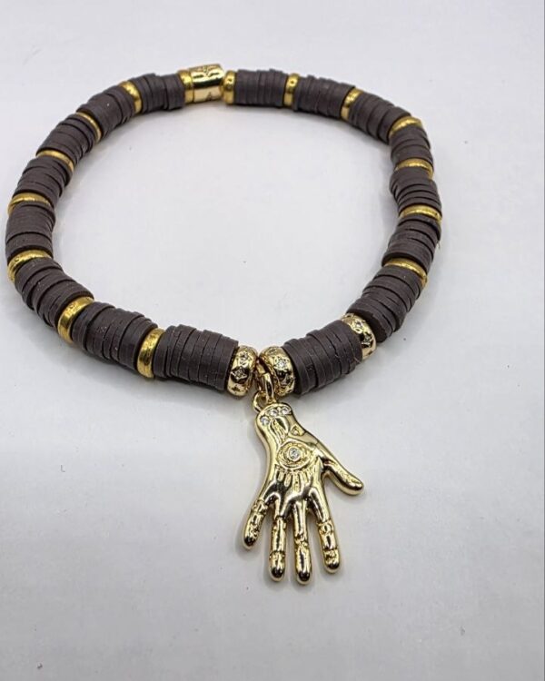 Brown Disc Hand Bracelet
