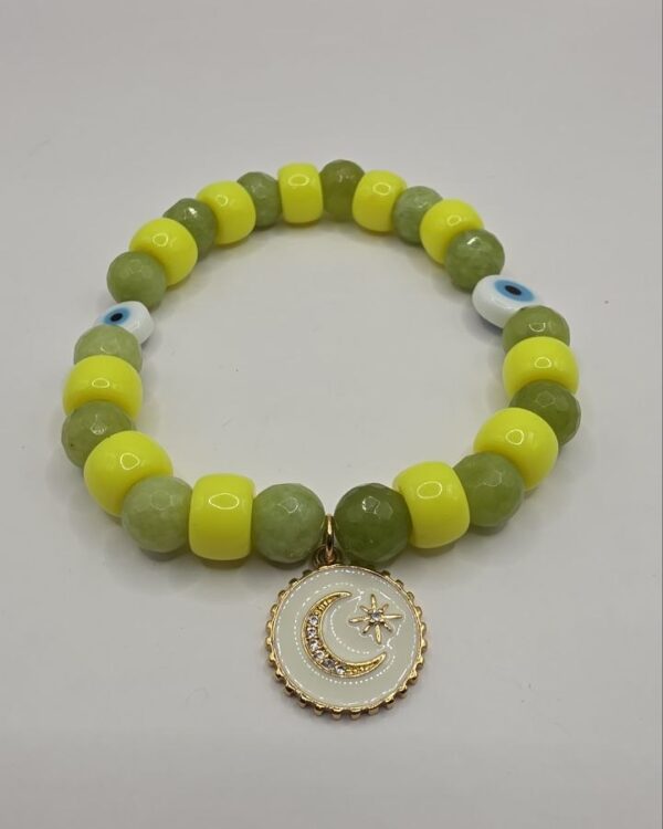 Crescent Moon Bead Bracelet