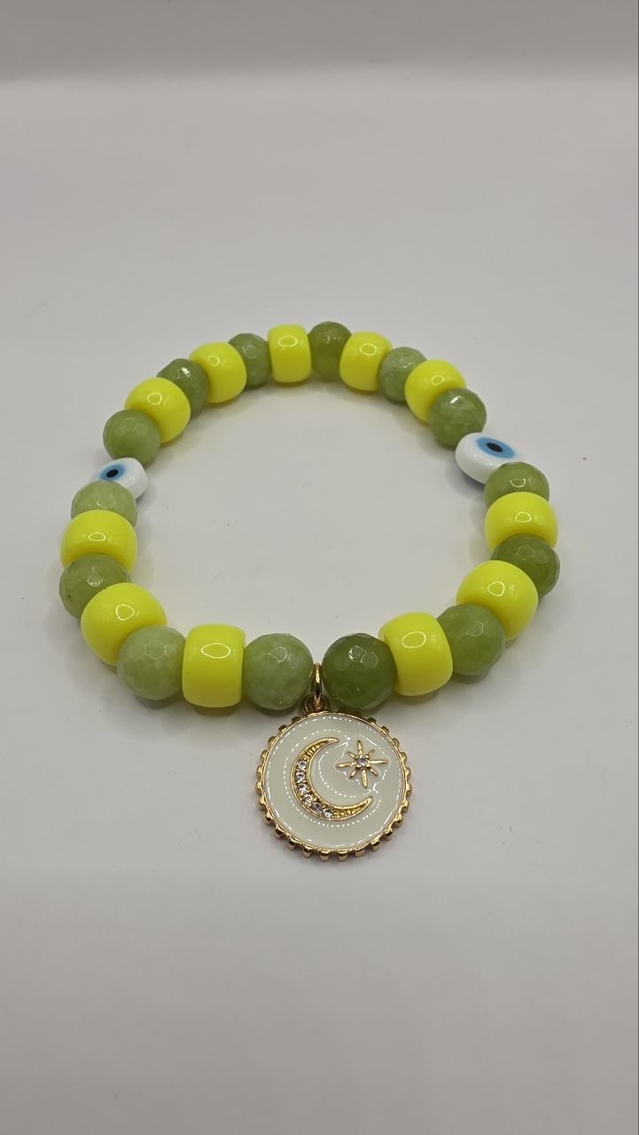 Crescent Moon Bead Bracelet