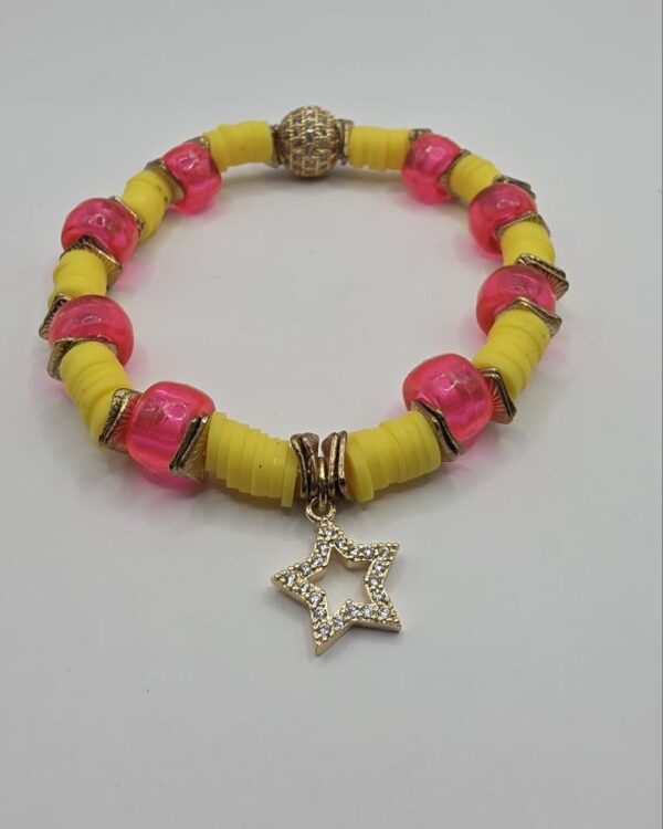 Yellow Pink Star Bracelet