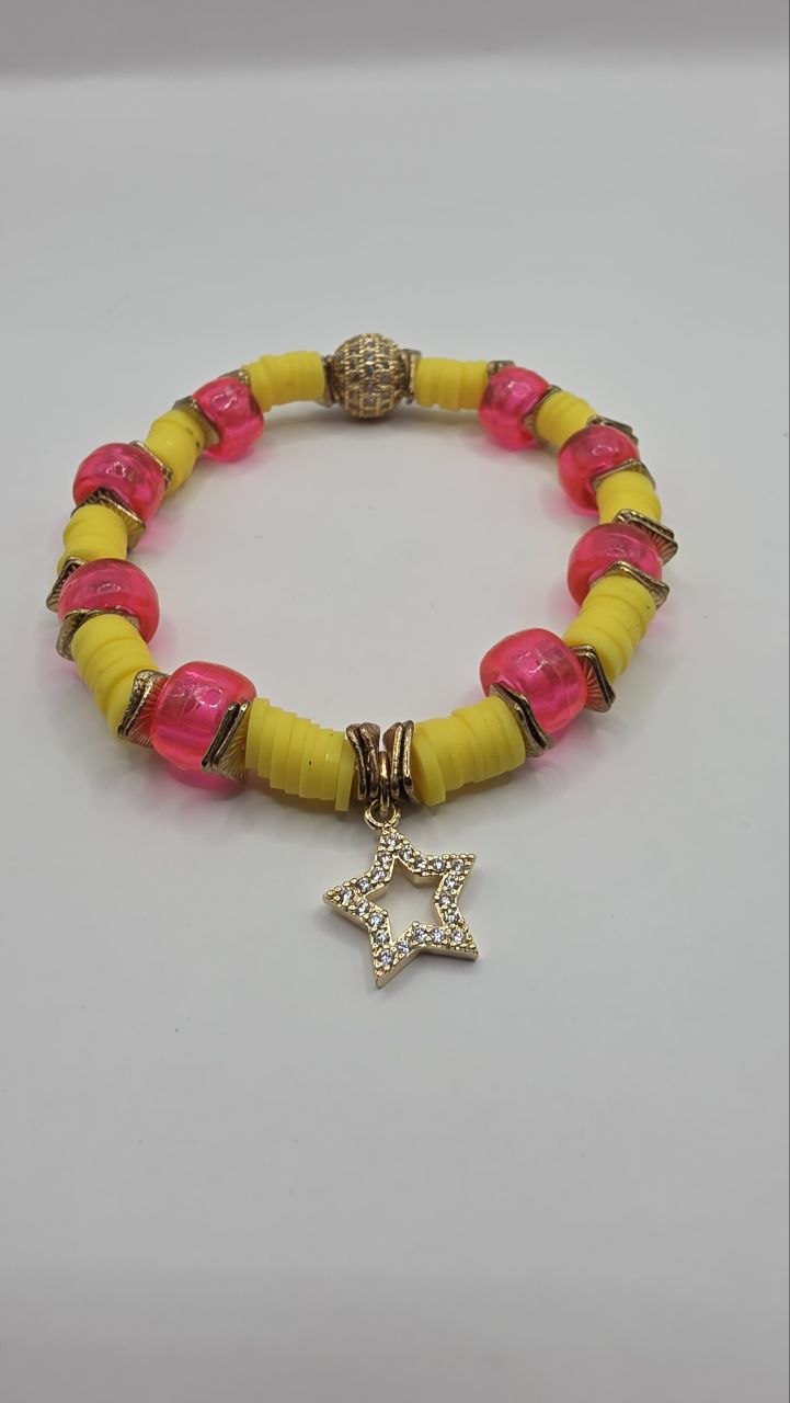 Yellow Pink Star Bracelet