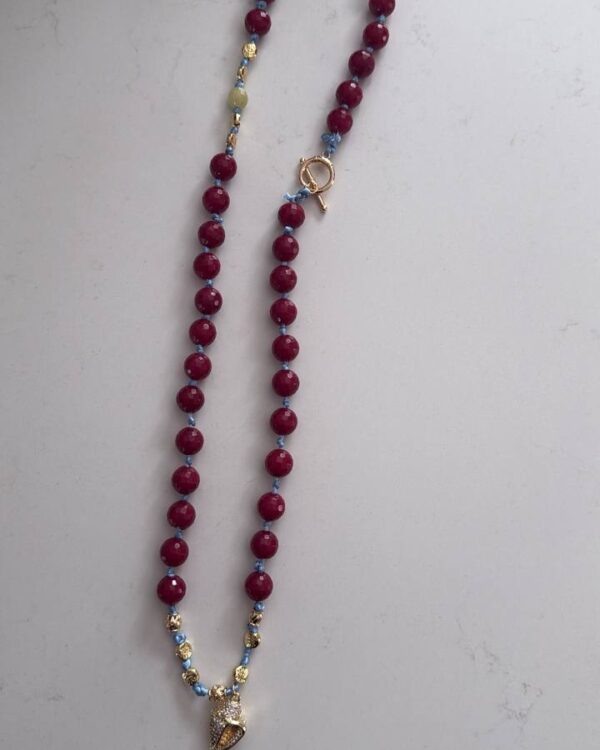 Red Bead Toggle Necklace